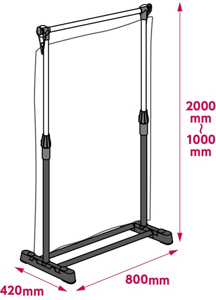 間仕切りパーテーション台 200 本体（200cm） クリップ2個組付