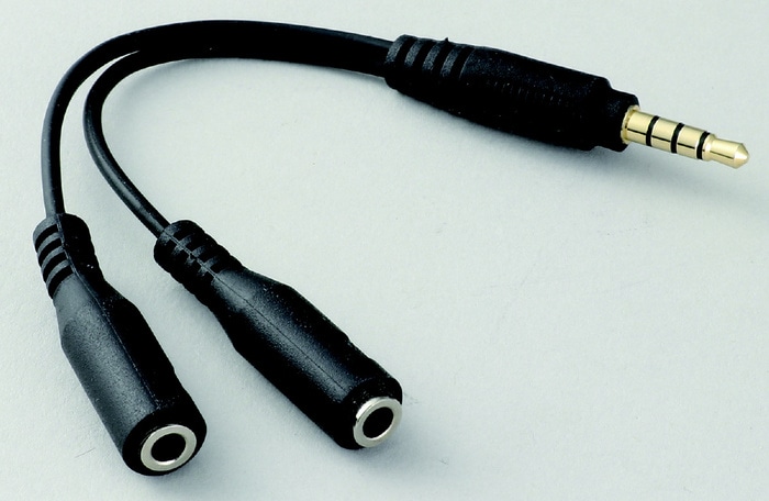 オーディオ分配ケーブル （イヤホン＋マイク用）