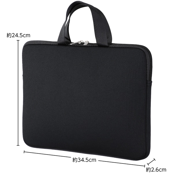 PCタブレット用クッションケース L ブラック 横型
