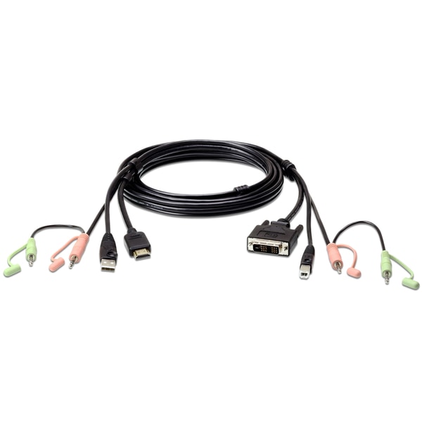 1.8m USB KVMケーブル（HDMI→DVI-D変換、オーディオコネクター付属）
