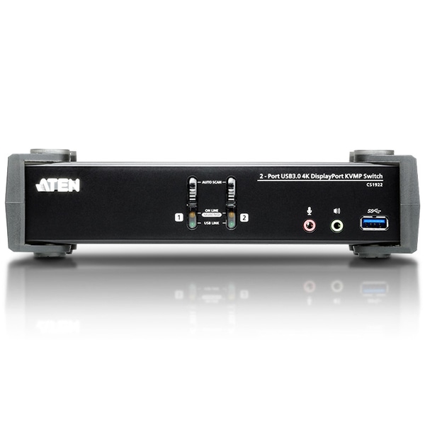 USB 3.0ハブ搭載 2ポートUSB DisplayPort1.2 KVMPスイッチ