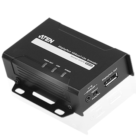 DisplayPortツイストペアケーブルエクステンダーレシーバー(4K対応)