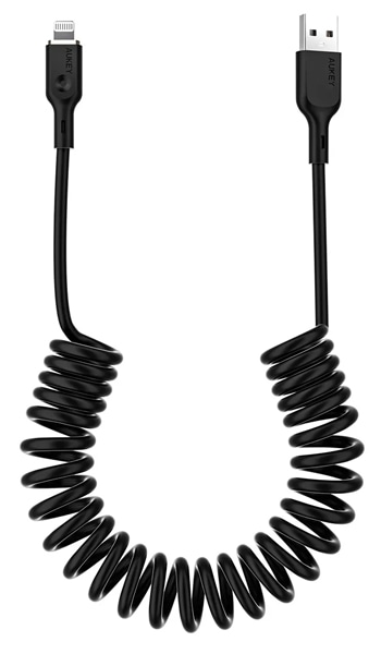 ケーブル Coiled Series [USB Type-A to Lightning] 1.5m コイル型 ブラック