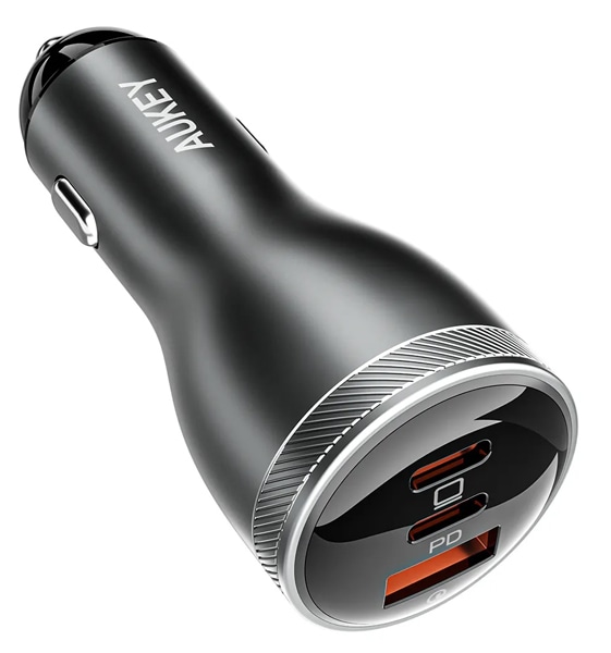 カーチャージャー Rapide Mix 65W QC/PD対応 [USB-A 1ポート/USB-C 2ポート] ダークグレー