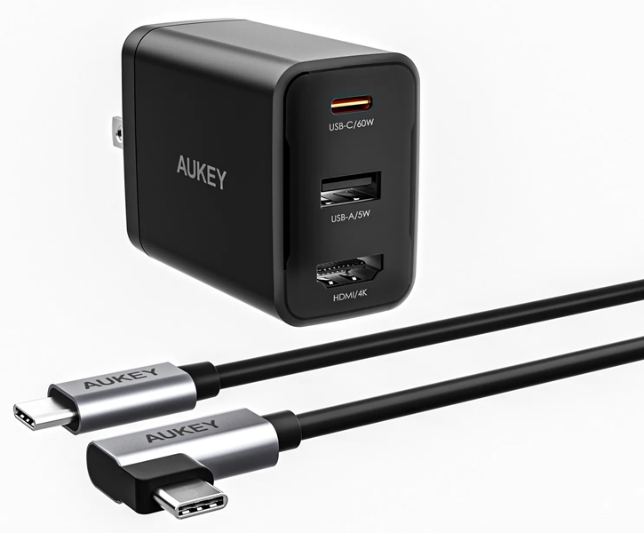 USB充電器 Swift HDMI 65W 画像出力対応 [USB-A 1ポート/USB-C 1ポート/HDMI 1ポート] ブラック