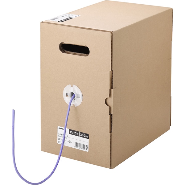 Cat5e LANケーブル 300m 単線 パープル