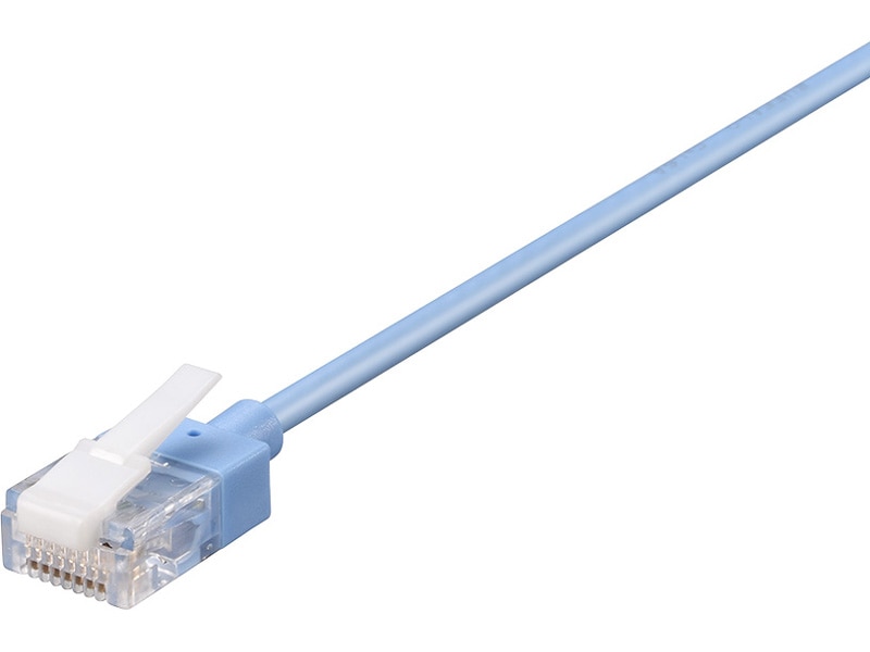 ツメ折れないCat6A LANケーブル スリム 小型コネクター 0.5m ブルー