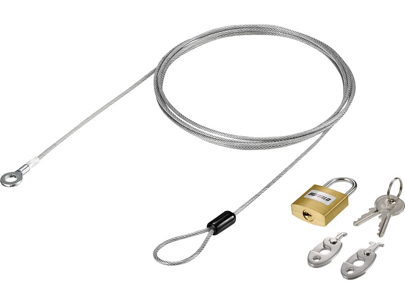 南京錠04+ワイヤー付+3種キー 個別キー