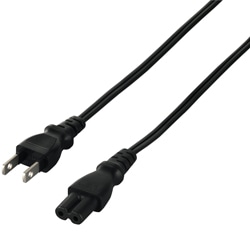 電源ケーブル 2ピンソケット（メス）⇔2ピンプラグ（オス） 1.0m ブラック