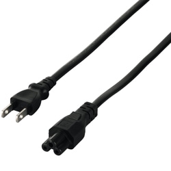 電源ケーブル DELL/HP用 3ピンソケット（メス）⇔2ピンプラグ（オス） 2.0m ブラック