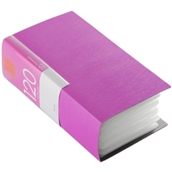 CD&DVDファイルケース ブックタイプ 120枚収納 ピンク