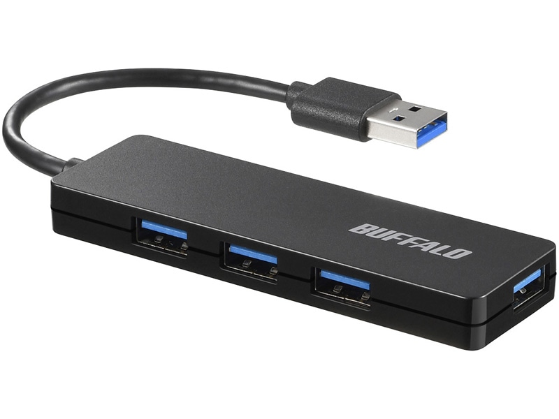 USB3.0 4ポート バスパワーハブ ブラック