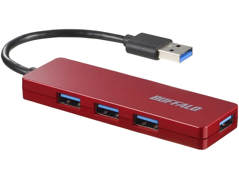 USB3.0 4ポート バスパワーハブ レッド