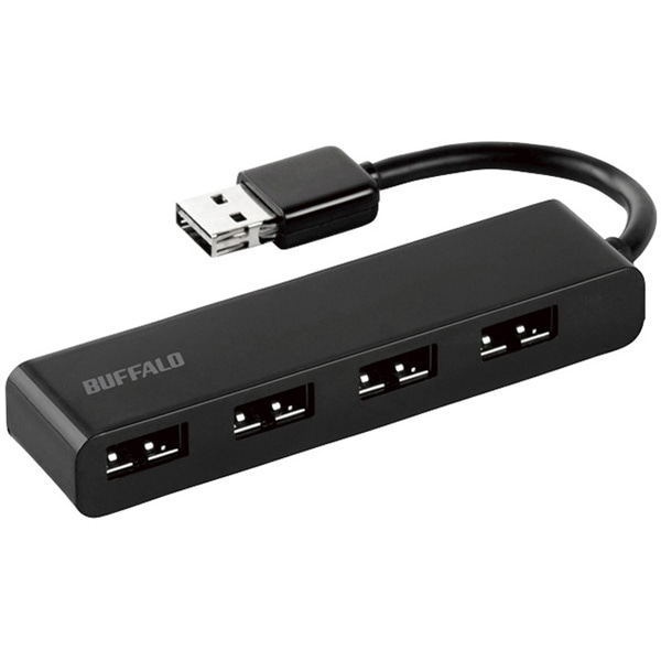 USB2.0 バスパワー 4ポート どっちもUSBハブ ブラック