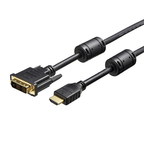 HDMI：DVI変換ケーブル コア付 1.0m ブラック