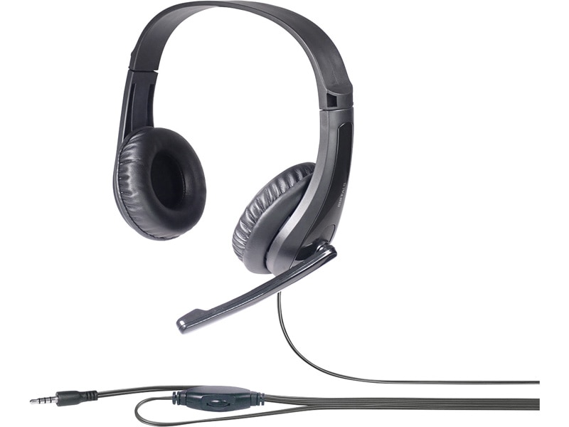 PCヘッドセット 4極接続 抗菌樹脂採用ヘッドバンドタイプ ブラック