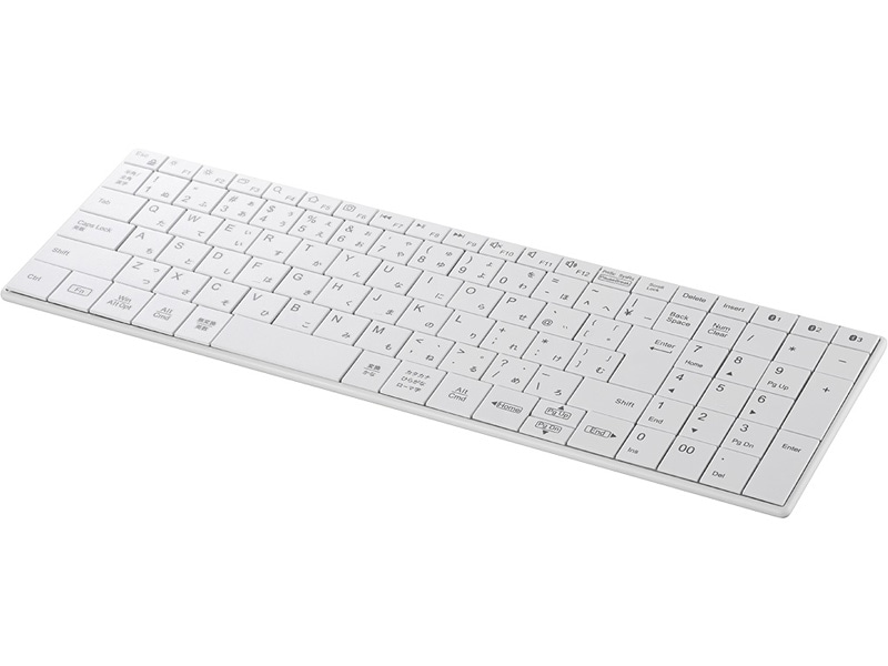 Bluetooth5.0対応 コンパクトキーボード ホワイト