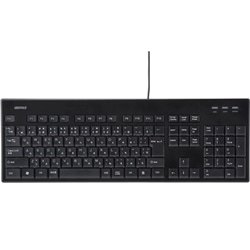 USB接続 有線スタンダードキーボード 丸洗い対応モデル ブラック