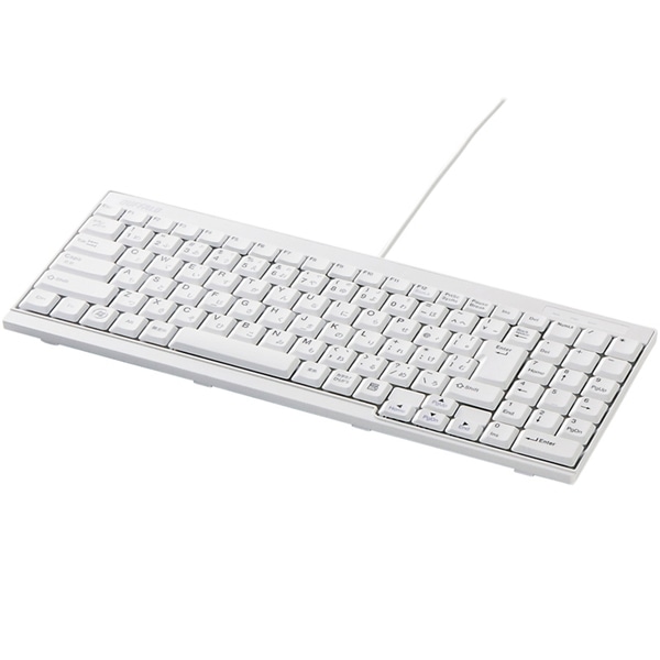 USB接続 有線スリムキーボード ホワイト