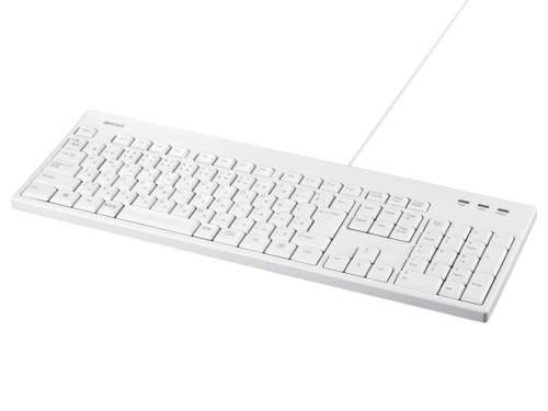 有線フルキーボード 抗菌仕様・防水防塵キーボード ホワイト