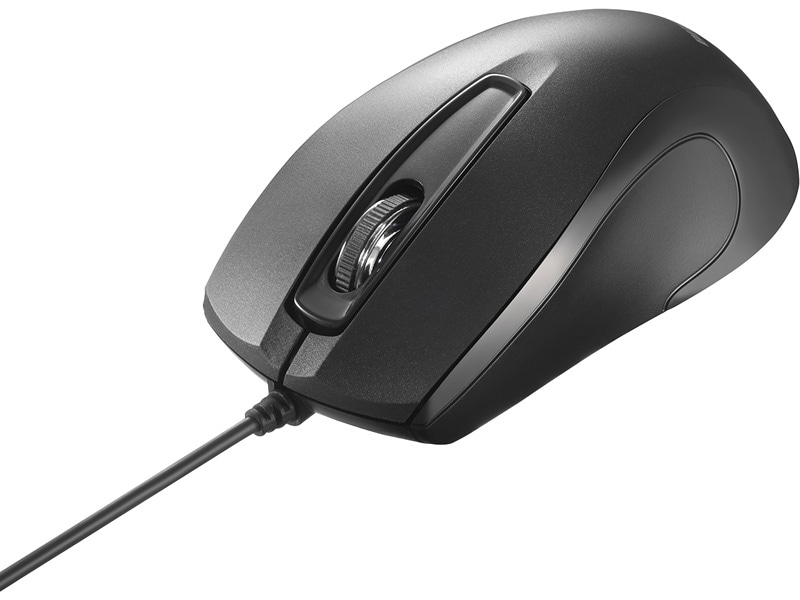 3ボタン 有線 BlueLED 高耐久 法人向け マウス ブラック