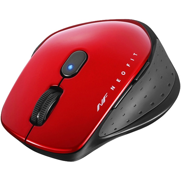 無線 BlueLED 5ボタン NEOFITマウス Mサイズ レッド