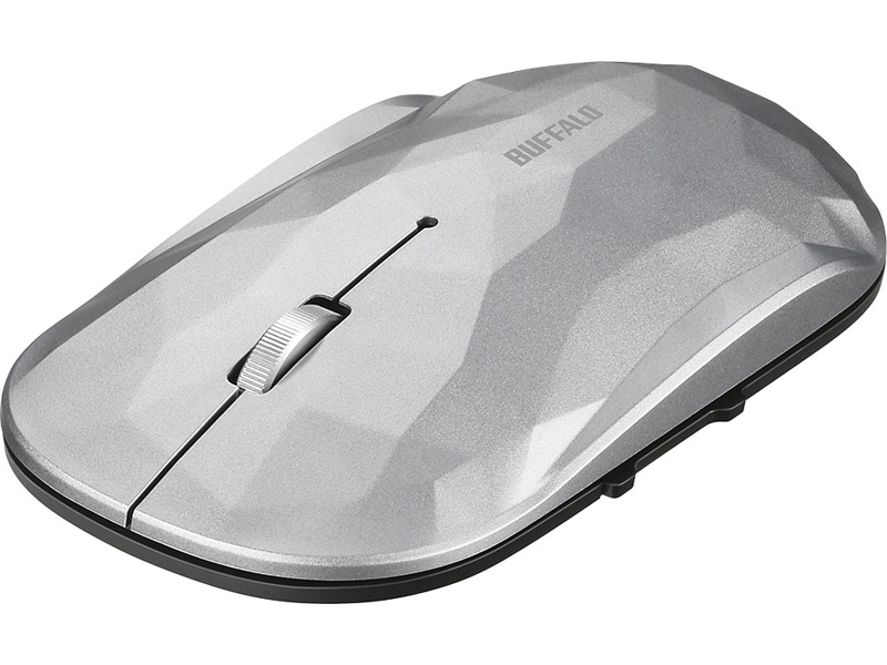 薄型 5ボタン 無線 BlueLEDマウス ジオメトリー シルバー