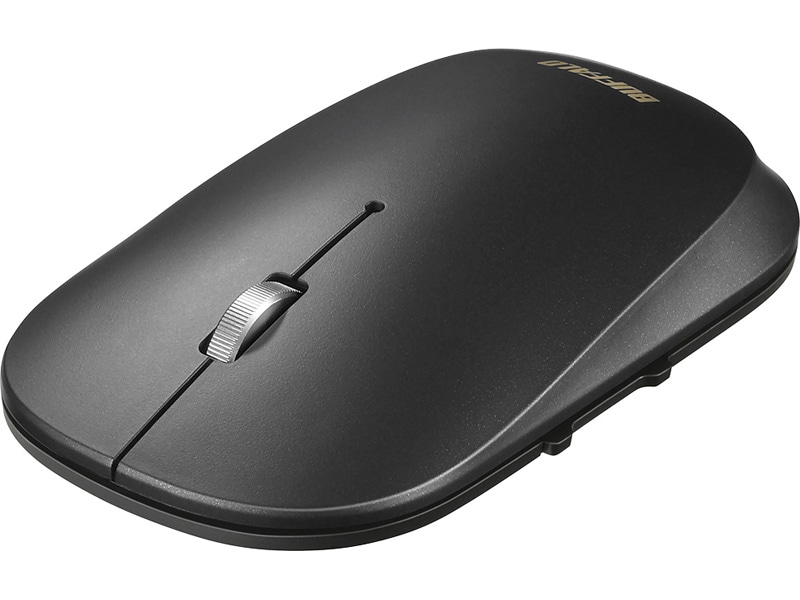 薄型 5ボタン 無線 BlueLEDマウス ノーマル ブラック