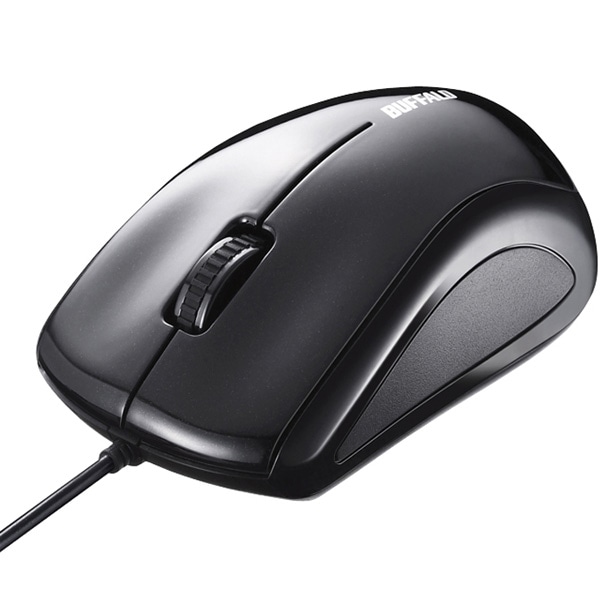 有線レーザー式マウス 静音/3ボタン ブラック