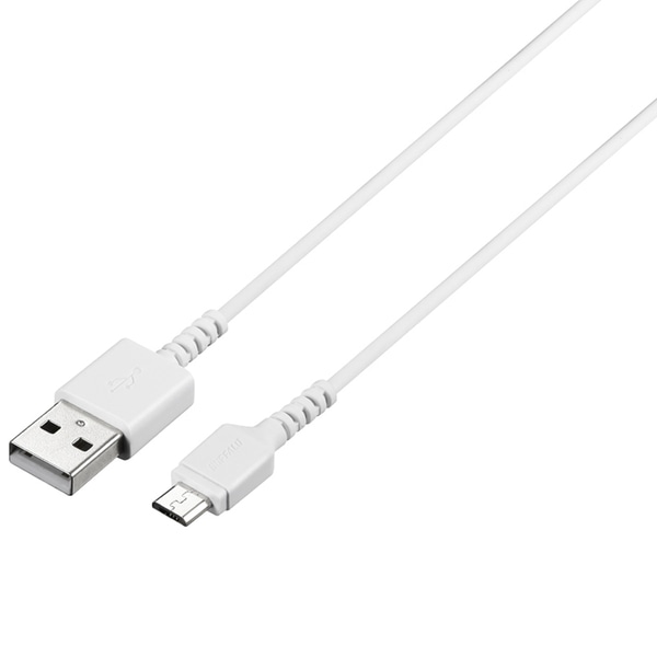 USB2.0ケーブル（Type-A to microB） スリム 3.0m ホワイト