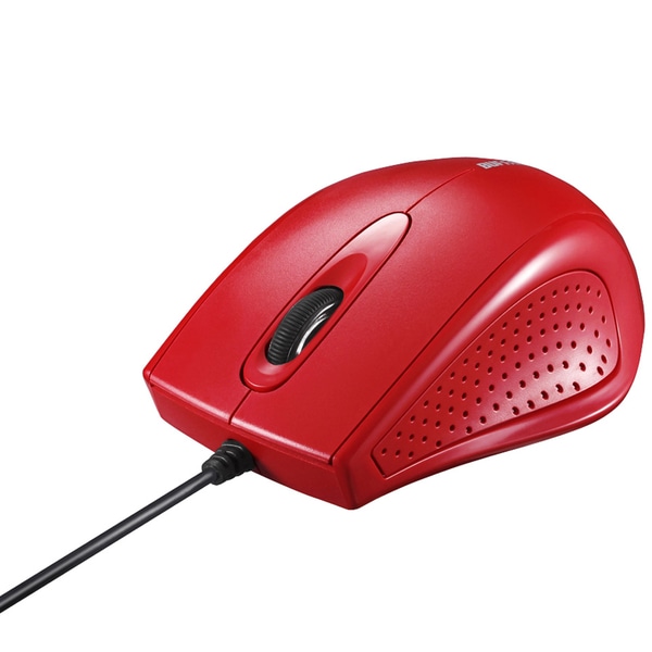 有線 3ボタン IR LED光学式マウス レッド