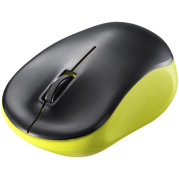 無線（2.4GHz） IR LED光学式マウス 3ボタン/電池長持ち ライム