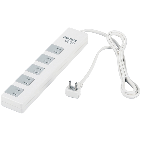 2ピン式電源タップ 10個口タイプ 雷サージ防止/集中スイッチ付 1.5m ホワイト