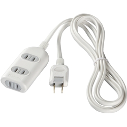 2ピン式電源タップ 3個口タイプ 3m ホワイト