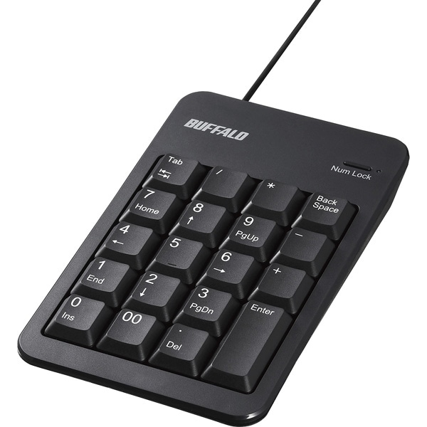 有線テンキー 抗菌仕様・Tabキー付き ブラック