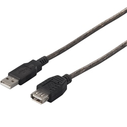 USB2.0延長ケーブル（A to A） 1.5m ブラックスケルトン