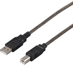 USB2.0ケーブル（A to B） 2m ブラックスケルトン