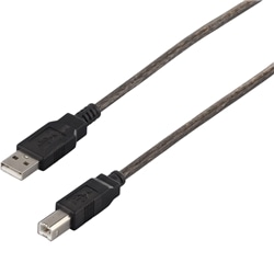 USB2.0ケーブル（A to B） 5m ブラックスケルトン