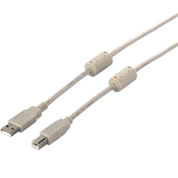 USB2.0ケーブル（A to B） フェライトコア付 1m アイボリー