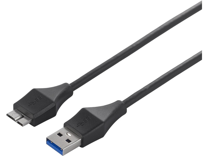 USB3.0 A to microB スリムケーブル 0.5m ブラック