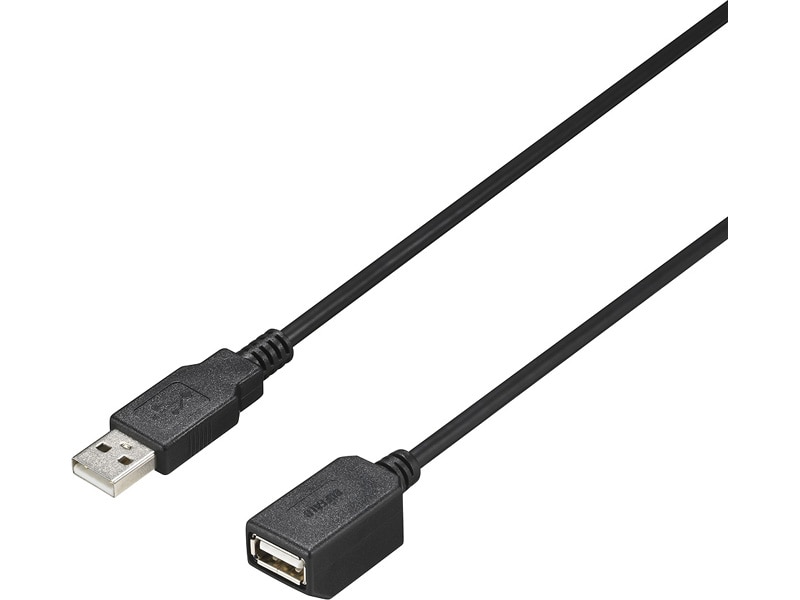 USB2.0延長ケーブル A-A マグネット内蔵 1m ブラック