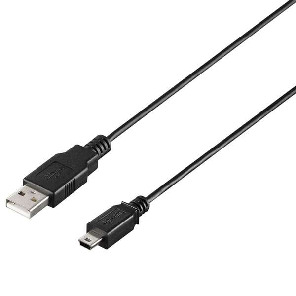 USB2.0 A to miniB ケーブル 1.0m ブラック