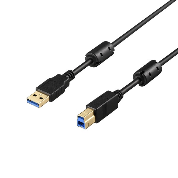 USB3.2 Gen1 ケーブル A-B フェライトコア付 3m ブラック