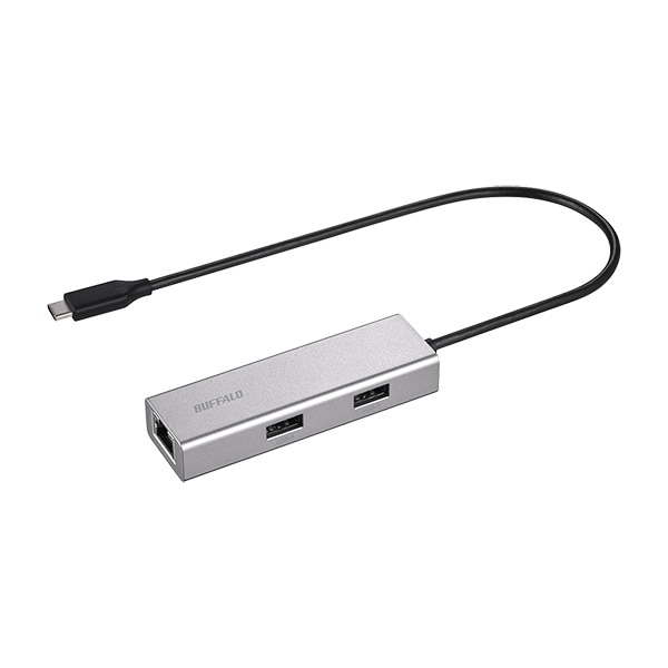 Giga対応 USB-C接続 LANアダプター ハブ付 シルバー