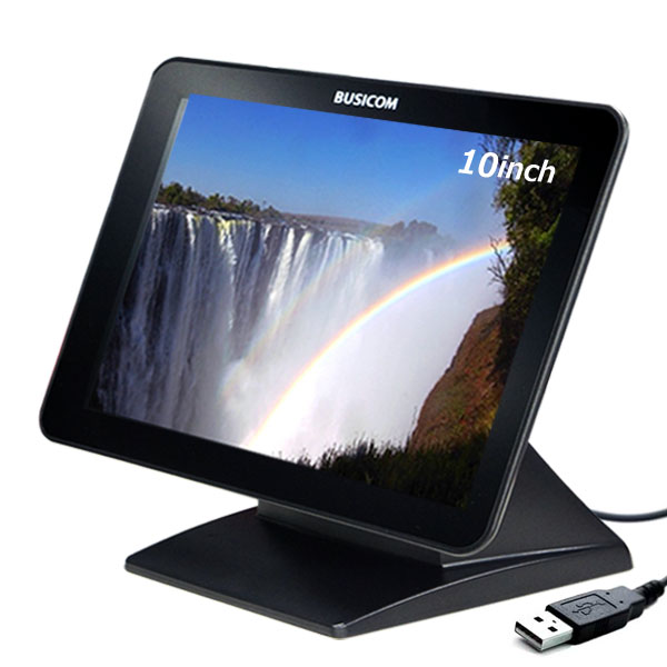 9.7インチタッチパネルディスプレイBC-SD10TⅡ(静電容量方式・USB・黒)プラスチック製スタンド付き