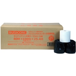 キッチンプリンタ用感熱ロール 幅80mm×長さ100m×内径25.4mm［20巻入］