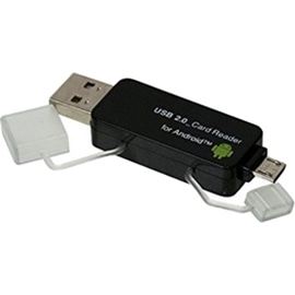 USB2.0 カードリーダー・ライター microUSB microSD/SD ブラック