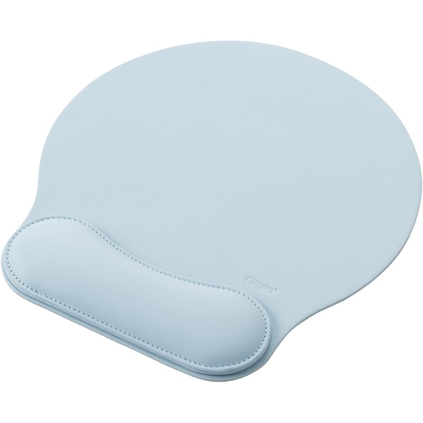 マウスパッド リストレスト付き PUレザー ライトブルー