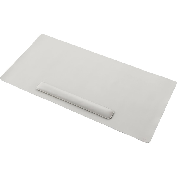 マウスパッド デスクマット リストレスト付き PUレザー グレー