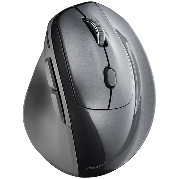 Digio2 エルゴノミクス マウス 高速スクロールBluetooth5.0 5ボタンBlueLED グレー